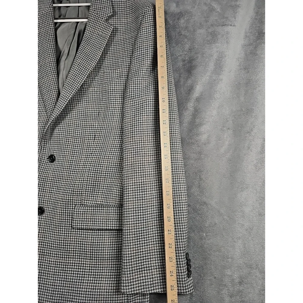 Michael Kors Blazer Mens 42L Classic-Fit 100% Wool Sport Coat‎ Grey Houndstooth